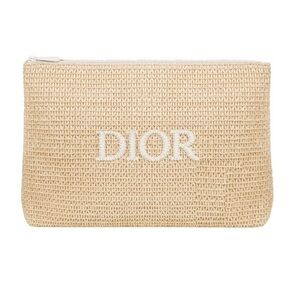NIB Dior Raffia Woven Clutch Pouch
